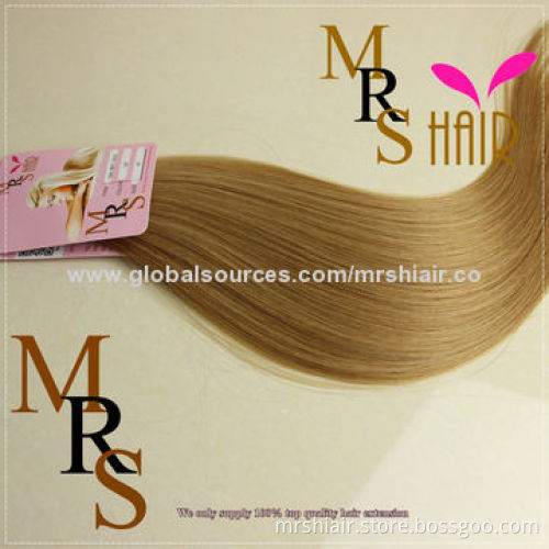 18-Inch medium brown 12# Malaysian silk straight tape extensions hair